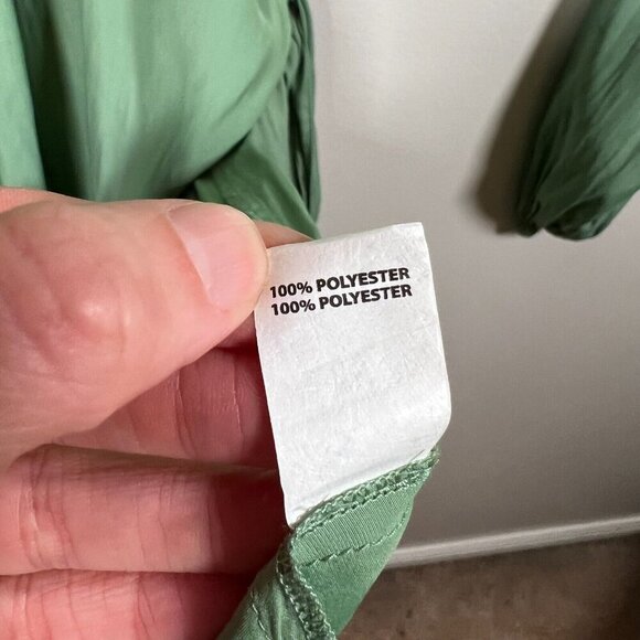 Ramy Brook Mini Wrap Dress Size Small Green Long Sleeve Vacation Brunch Resort - Picture 10 of 11